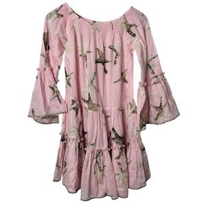 Pink‎ Ruffled Coverup with Bell Sleeves